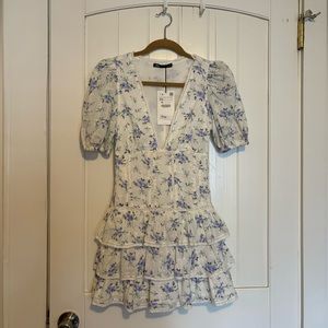 NWT Zara floral ruffle mini dress size xs